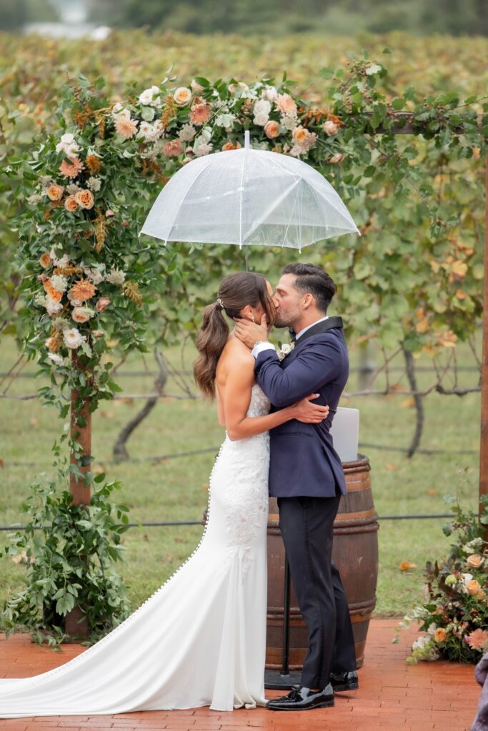 Stephanie and Patrick getting married at Willow Creek Winery